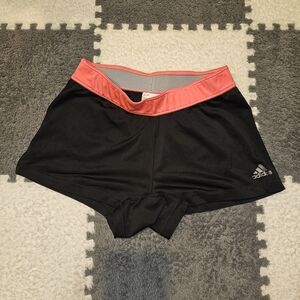 Adidas Black Athletic Shorts with Pink Waistband